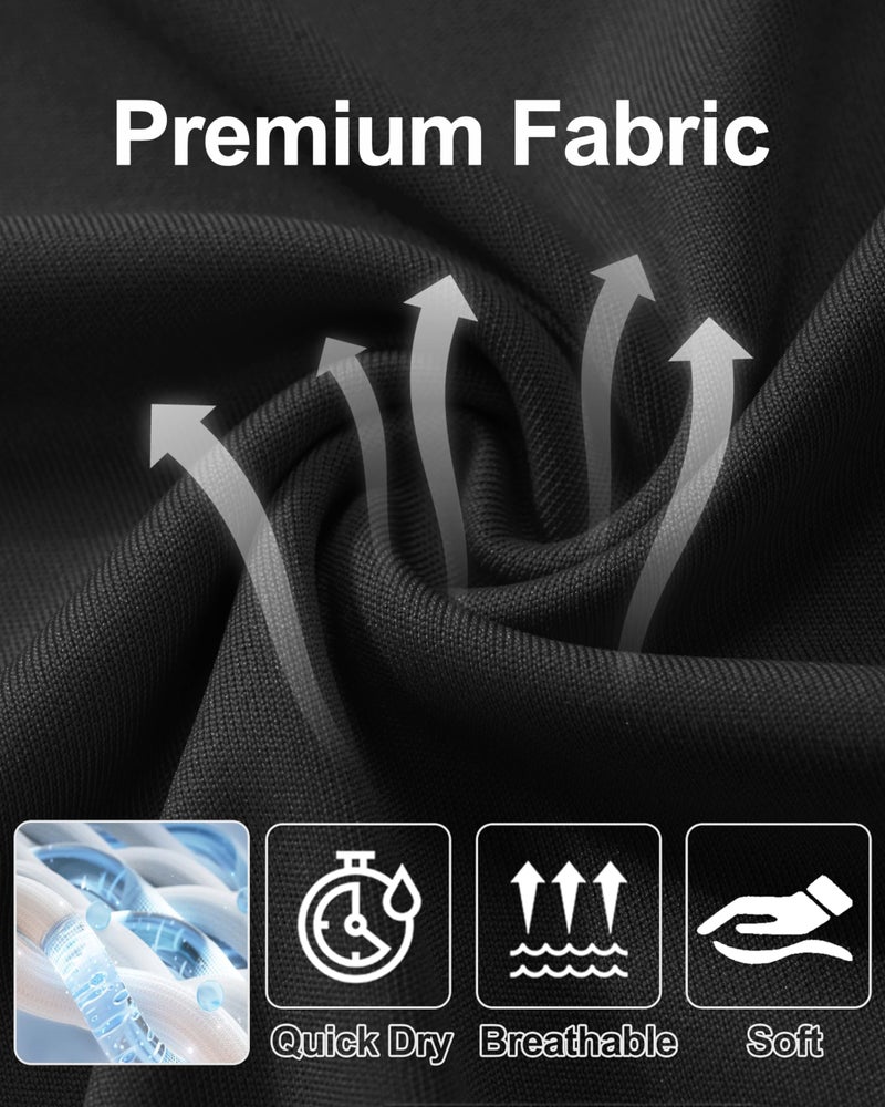 MAGCOMSEN Shirts for Men Long Sleeve Athletic Running Workout UV Sun Fishing Rashguard Hiking Shirt Swim Gym UPF 50 Shirts Black - Image 5